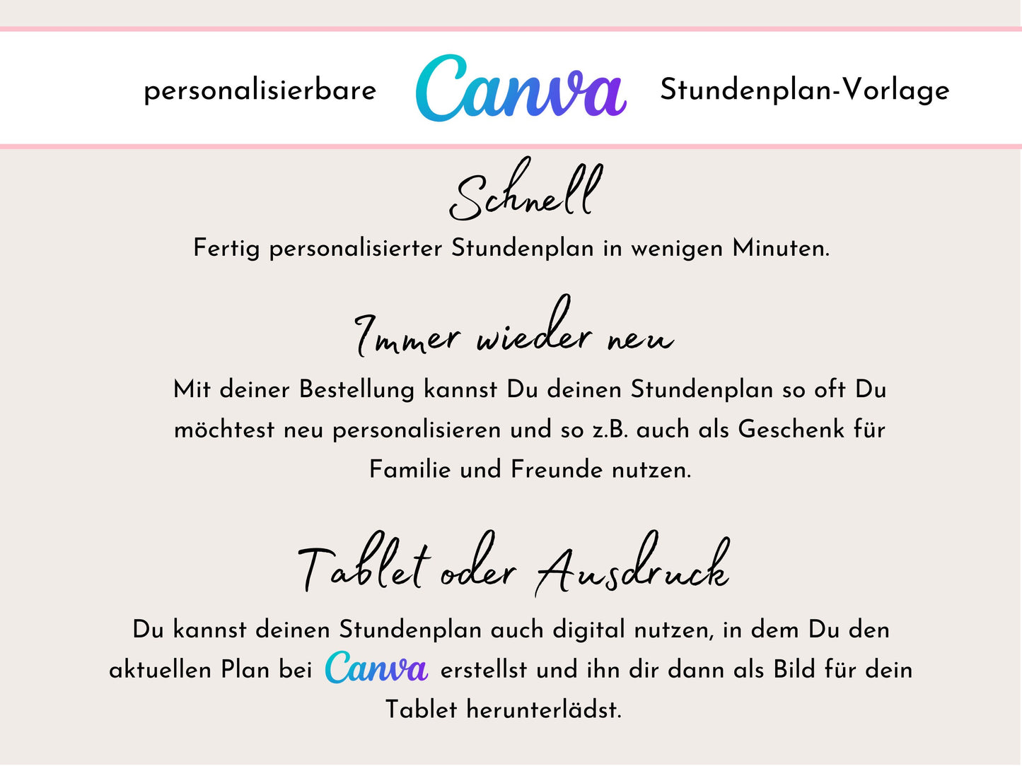 Stundenplan mit Namen personalisierbar I Tagesplan Schule Sofort-Download I Kinder Geburtstag Geschenk I Stundenplan digital für Goodnotes