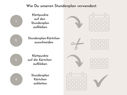 Stundenplan mit 70 Schulfach Kärtchen, personalisiert für Grundschule, laminiert abwischbar magnetisch, Geschenk Einschulung "Korallenriff"