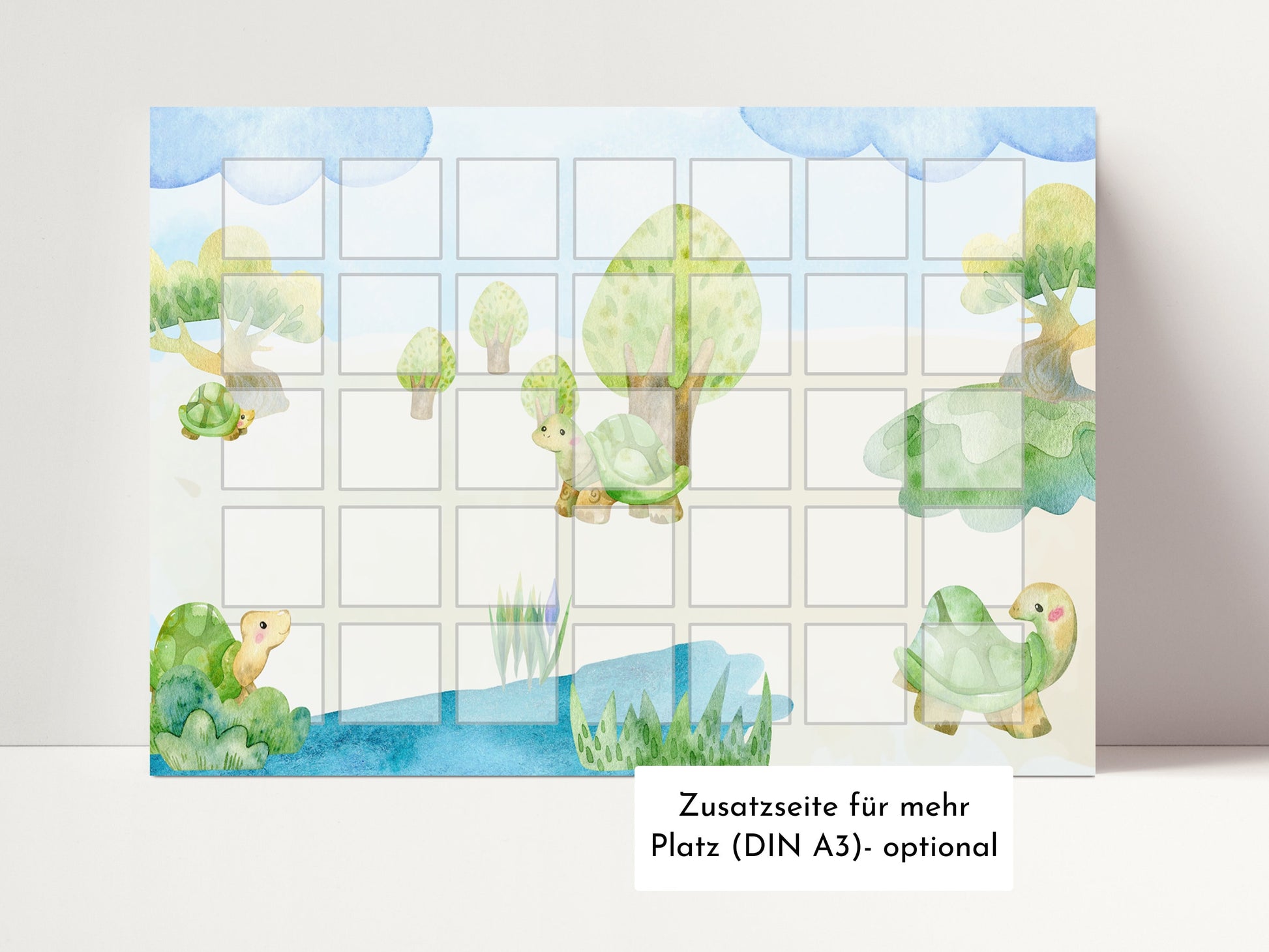 Personalisierter Kinder Wochenplan "Schildkröten", 246 Routine Karten, laminiert, magnetisch, Montessori Routineplan von Familie Nordstern