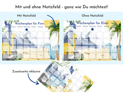 Wochenplan "Dinos" für Kinder mit 288 Routine Karten, PDF Sofort-Download, personalisierbar, Geburtstagsgeschenk und zum Verschenken