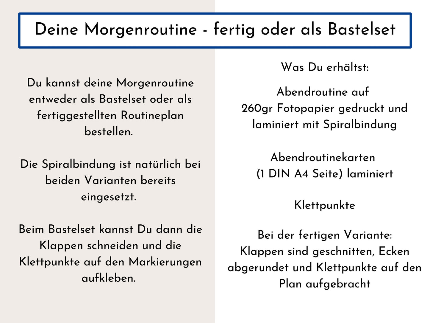 Morgenroutine für Kinder, personalisiert, doppelseitig bedruckt, flexible Routine mit 20 Morgenroutine Karten, gebunden mit Spiralbindung