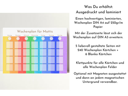 Personalisierter Wochenplan "Montessori Aquarell", für Kinder und Teenager, 246 Routine Bildkarten, Routineplan von Familie Nordstern