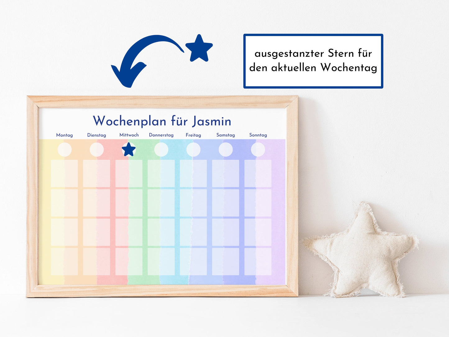 Personalisierter Wochenplan für Kinder und Teenager mit 246 Routine Karten, laminiert magnetisch, "Montessori-Pastell"