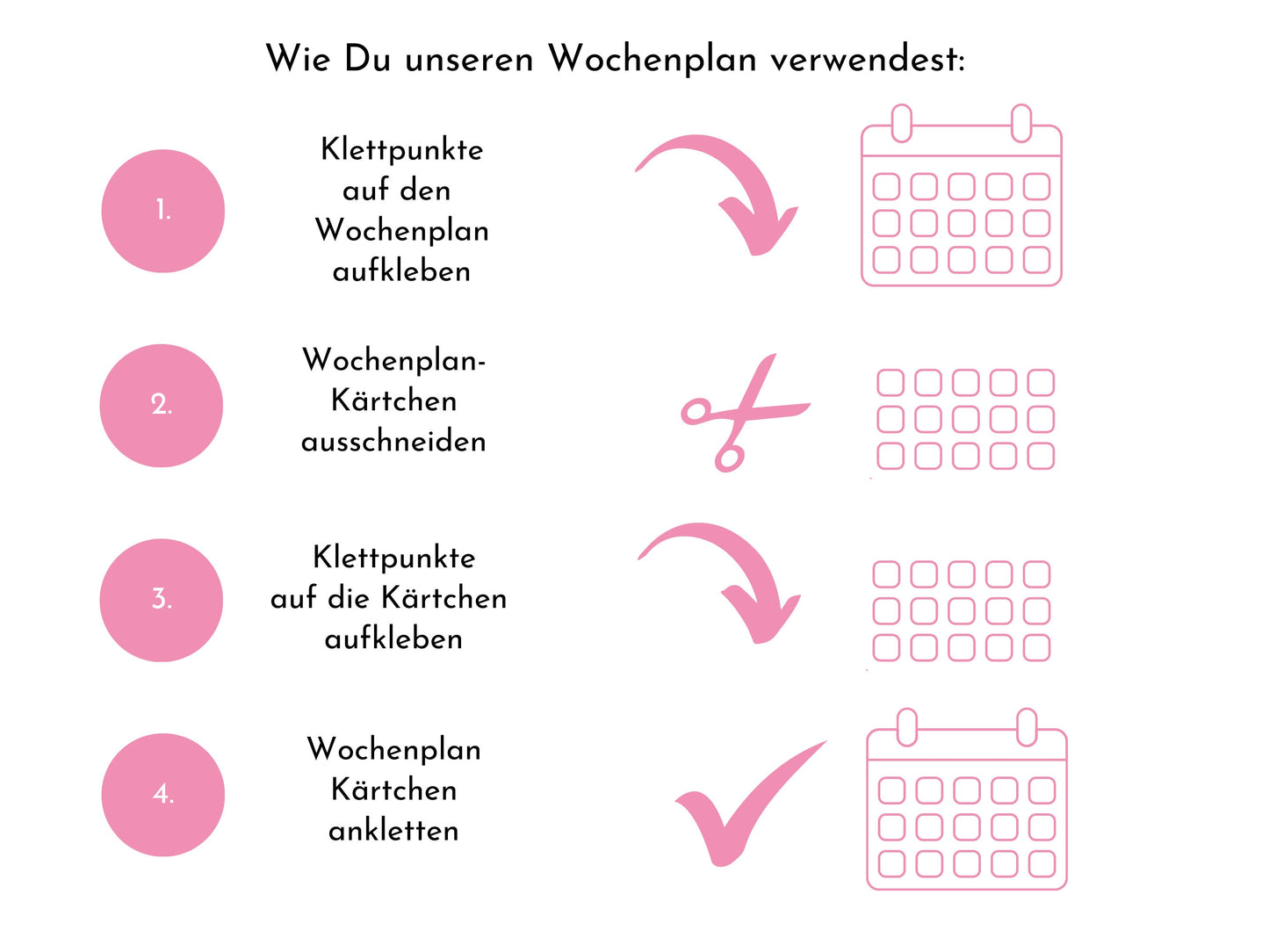 Personalisierter Wochenplan, Kinder und Teenager, 246 Wochenplan Karten, Klett laminiert magnetisch, Montessori Routineplan "Pastell Beeren"