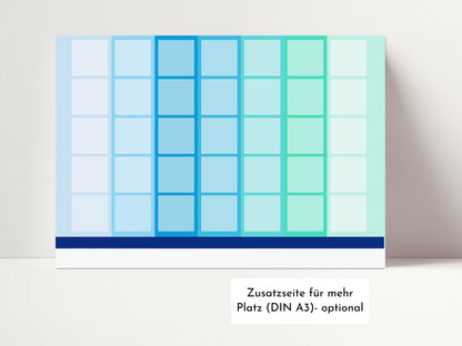 Personalisierter Wochenplan für Kinder und Teenager, 246 Wochenplan Karten, laminiert magnetisch, Geschenkidee "Meeresrauschen"