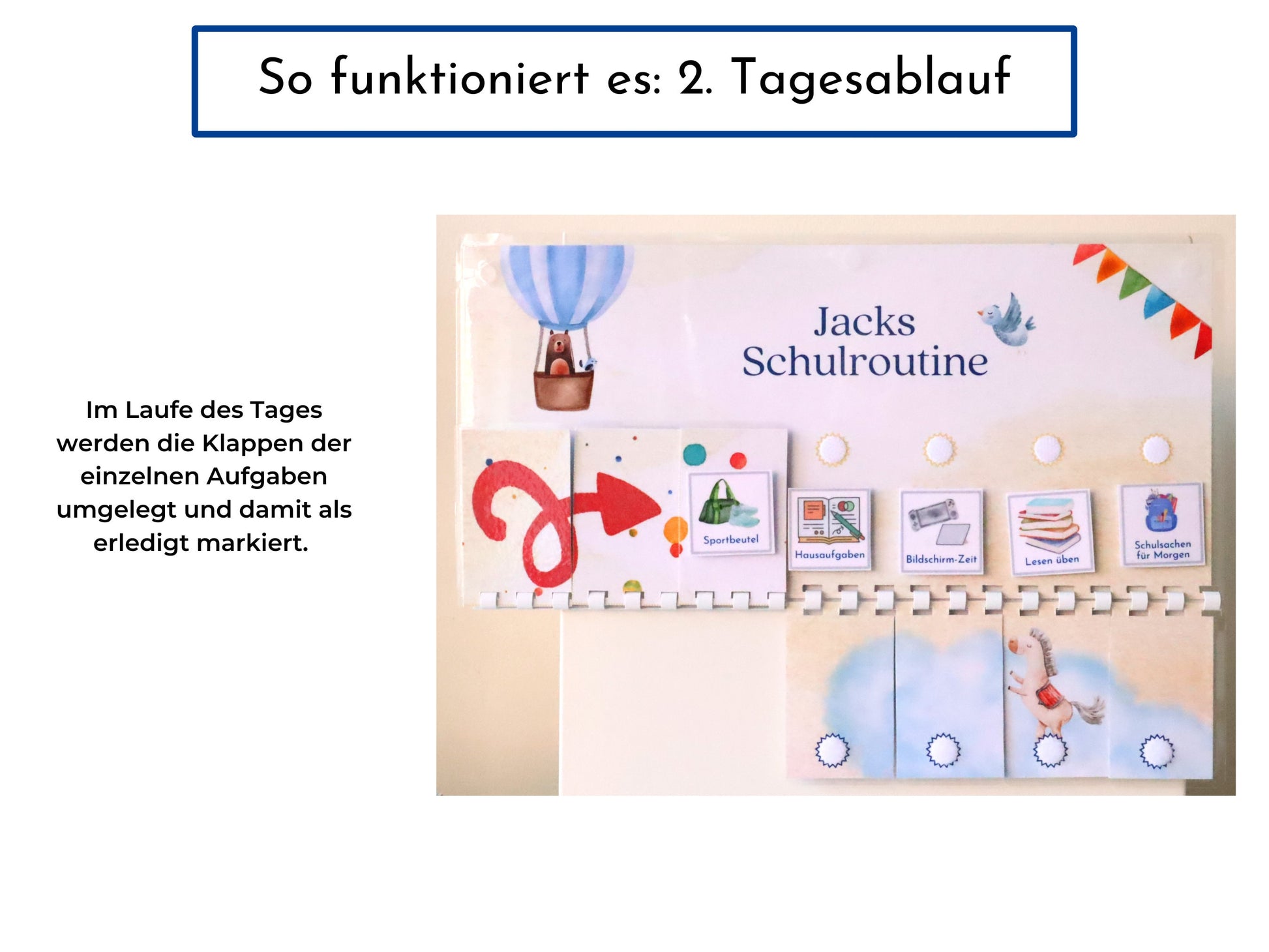 Routineplan für Schulkinder mit 48 Routine Karten, personalisiert, flexible Planung für den Schultag, fördert die Selbstständigkeit