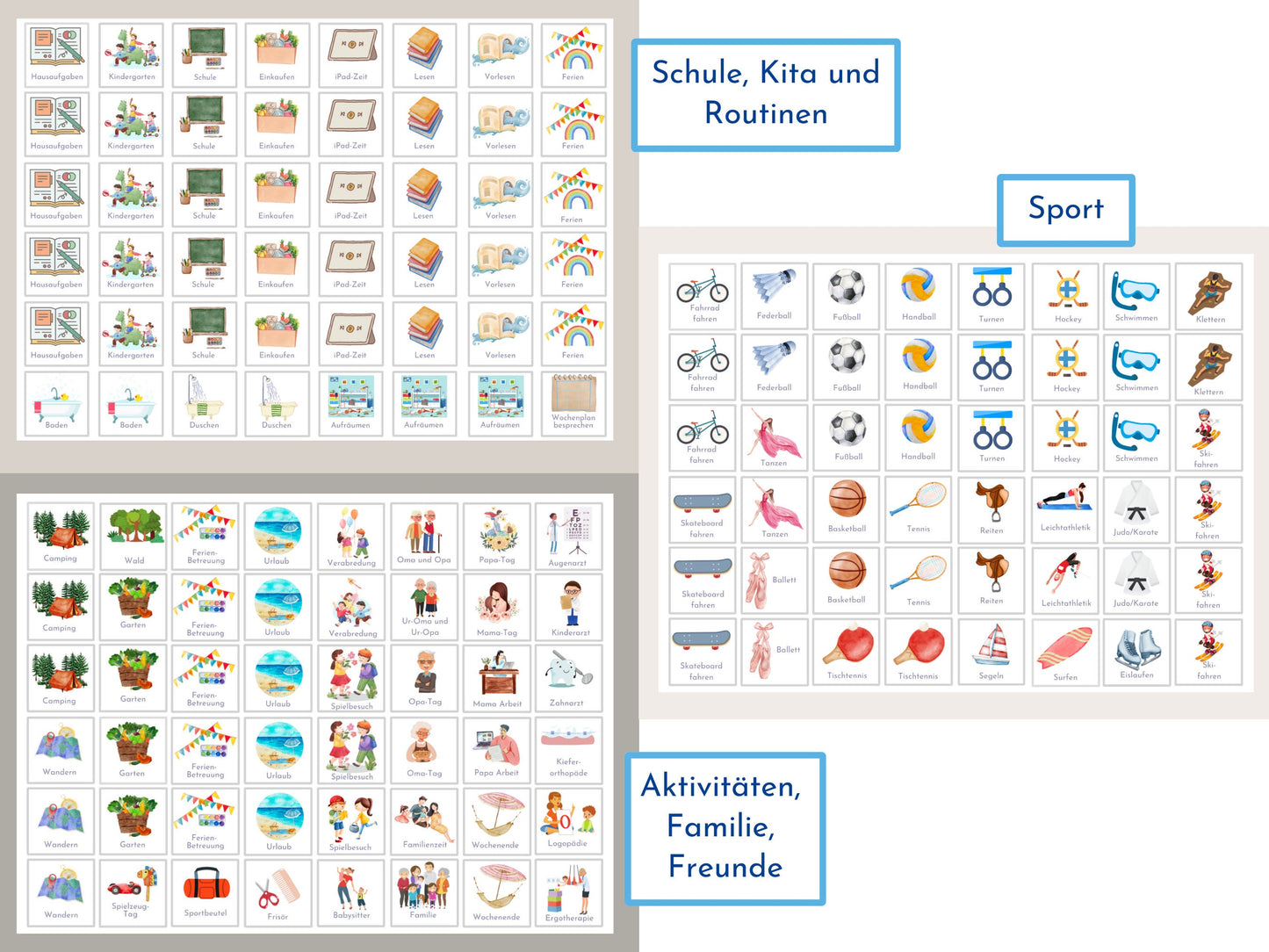 Wochenplan für Kinder, 288 Montessori Routine Karten, personalisierterer Routineplan, PDF Sofort-Download, Kinderwochenplan "Rosa Einhorn"