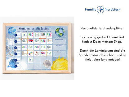 Grundschule Stundenplan mit Schulfach Bildkarten für Kinder, 70 Schulfachkarten zum Ausdrucken, Sofort-Download "Himmlisch"