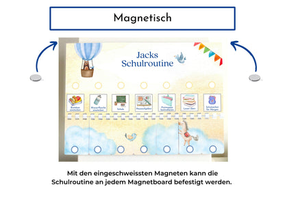 Routineplan für Schulkinder mit 48 Routine Karten, personalisiert, flexible Planung für den Schultag, fördert die Selbstständigkeit