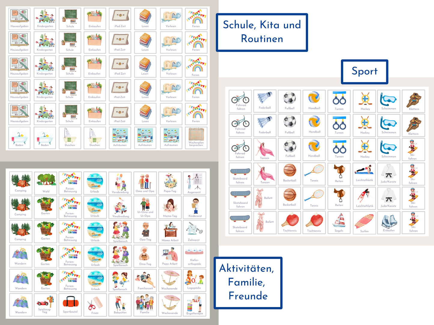 Wochenplan für Kinder, 288 Kärtchen, personalisierbar, PDF Sofort-Download, Geburtstagsgeschenk und zum Verschenken "Floral"