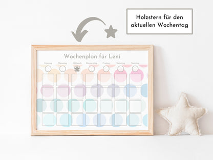 Personalisierter Wochenplan "Pastell Kreise" für Kinder und Jugendliche, 246 Routine Karten, personalisiert, Routineplan Familie Nordstern