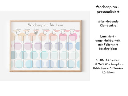 Personalisierter Wochenplan "Pastell Kreise" für Kinder und Jugendliche, 246 Routine Karten, personalisiert, Routineplan Familie Nordstern