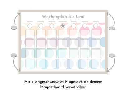 Personalisierter Wochenplan "Pastell Kreise" für Kinder und Jugendliche, 246 Routine Karten, personalisiert, Routineplan Familie Nordstern