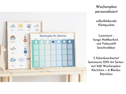 Personalisierter Wochenplan für Kinder und Teenager, 246 Routine Karten, laminiert magnetisch, Routineplan nach Montessori "Winter"