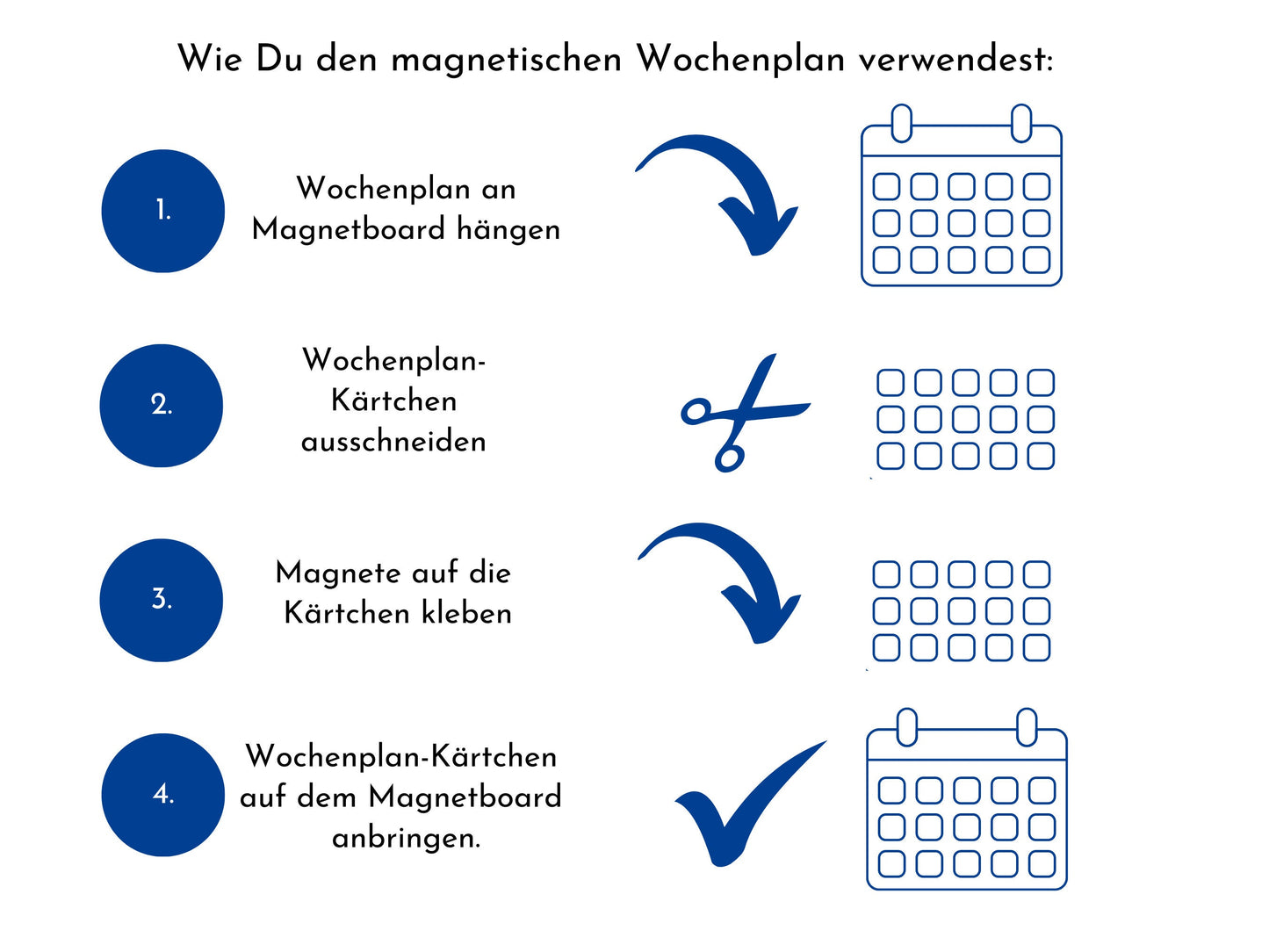 Magnetboard Wochenplan "Winter" personalisiert, Kinder und Teenager, 246 Routine Karten, Neodym-Magnete, Routineplan von Familie Nordstern