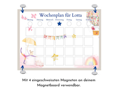 Personalisierter Wochenplan "Ballett" Kinder mit 246 Routine Karten, laminiert, magnetisch, Montessori Planer Kalender von Familie Nordstern