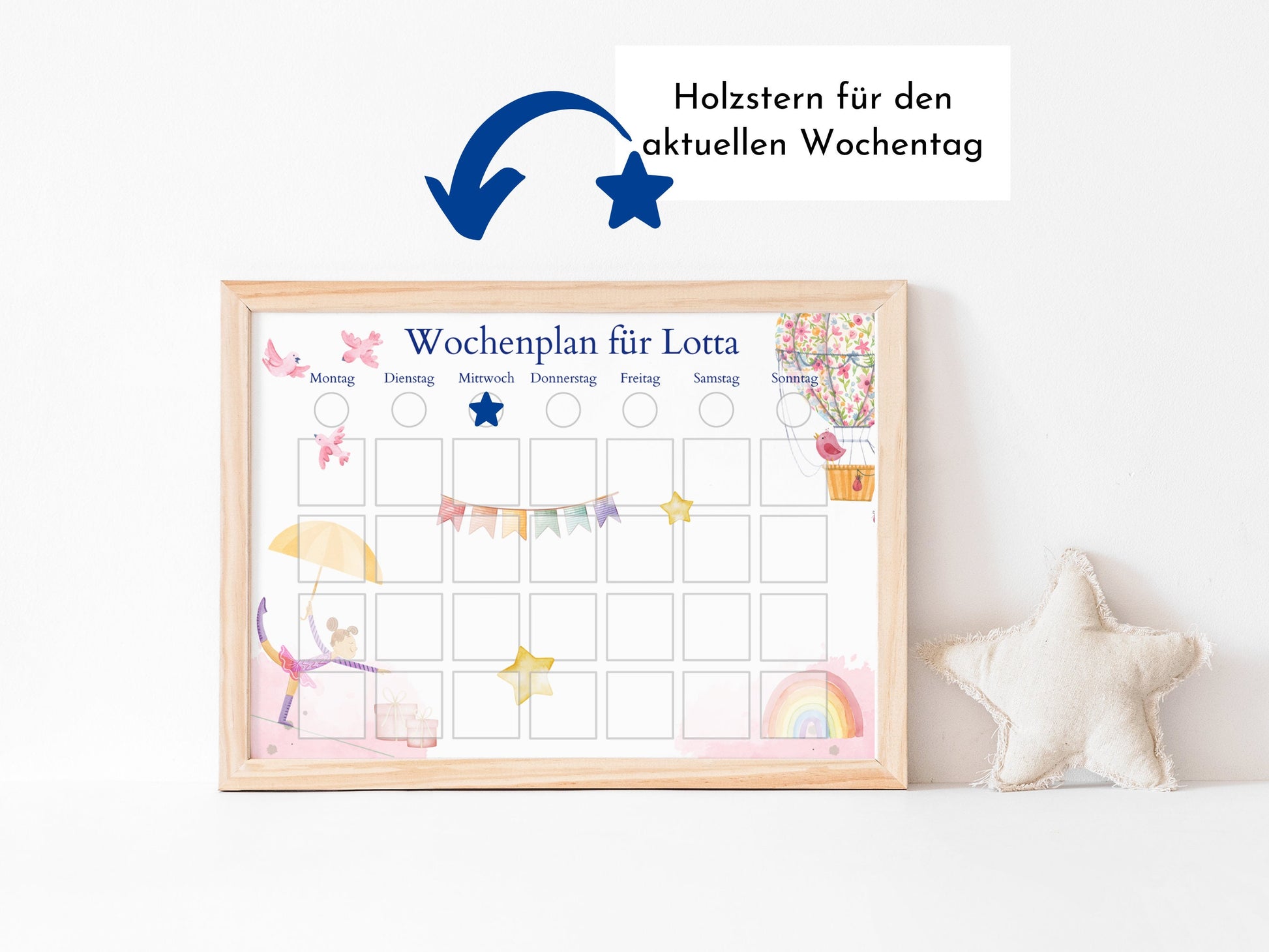 Personalisierter Wochenplan "Ballett" Kinder mit 246 Routine Karten, laminiert, magnetisch, Montessori Planer Kalender von Familie Nordstern