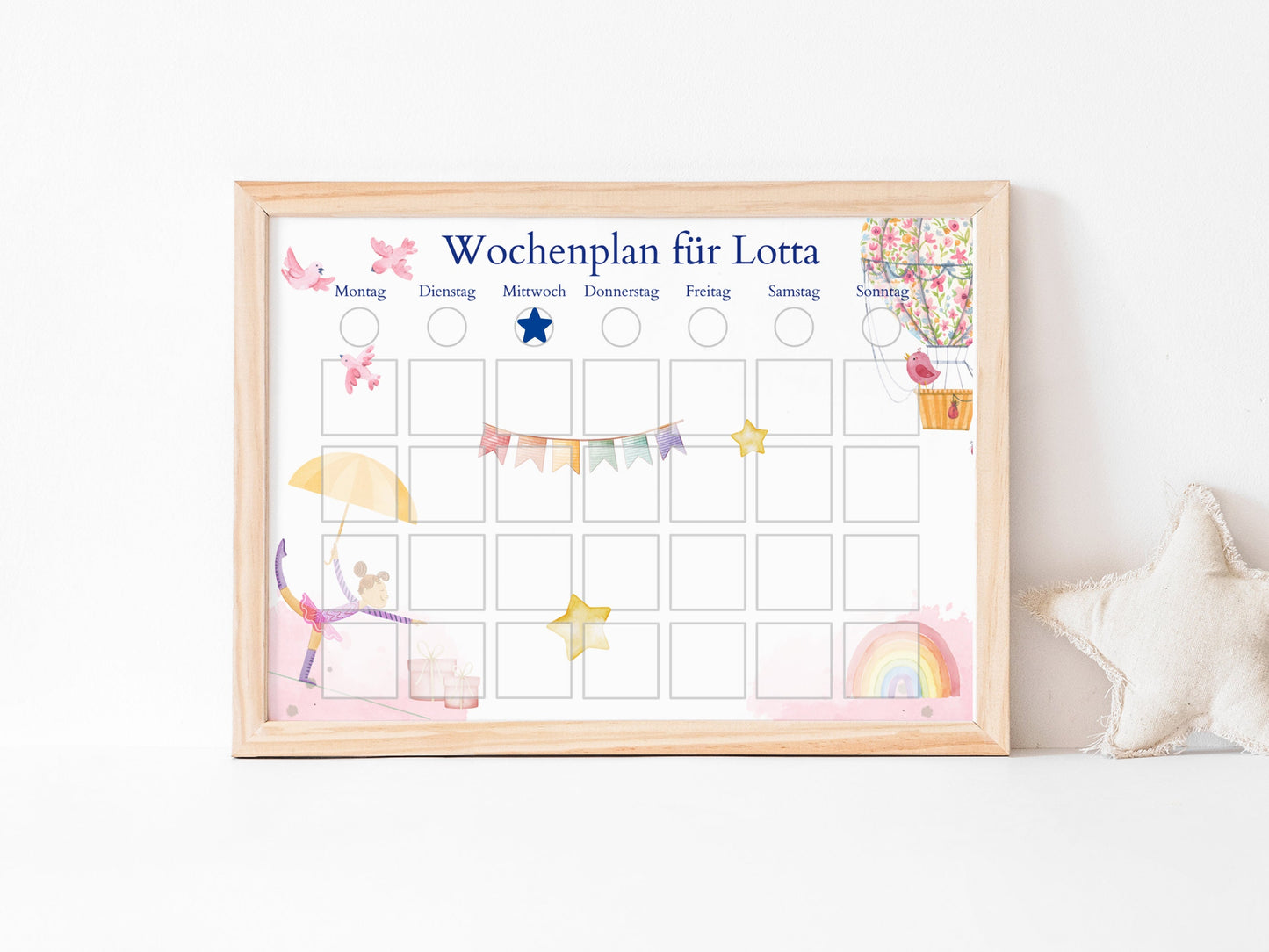 Personalisierter Wochenplan "Ballett" Kinder mit 246 Routine Karten, laminiert, magnetisch, Montessori Planer Kalender von Familie Nordstern