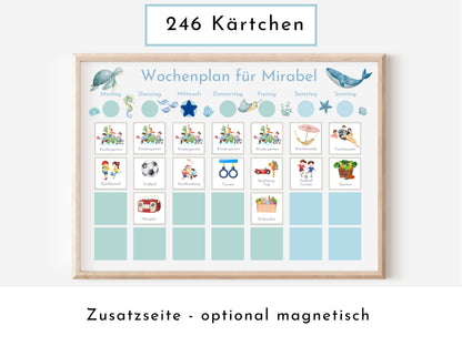 Personalisierter Wochenplan "Atlantik", 246 Wochenplan Karten, laminiert, magnetisch, Montessori Kinder Routineplan von Familie Nordstern