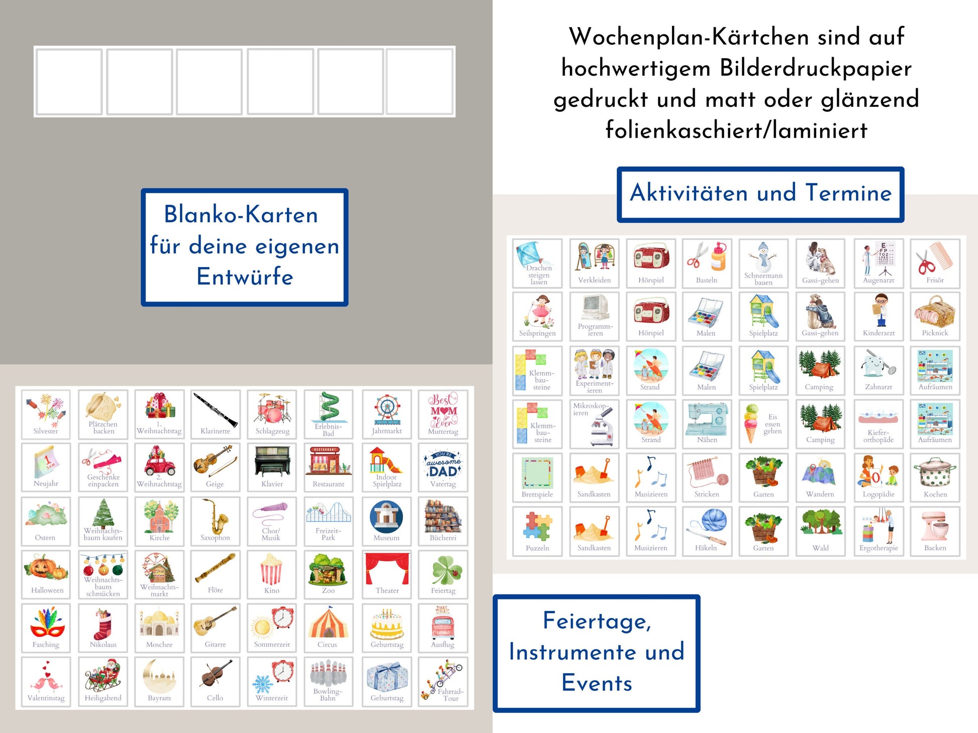 Magnetboard Wochenplan "Boho" personalisiert für Kinder, 246 Routine Karten, Neodym-Magnete, Montessori Routineplan von Familie Nordstern