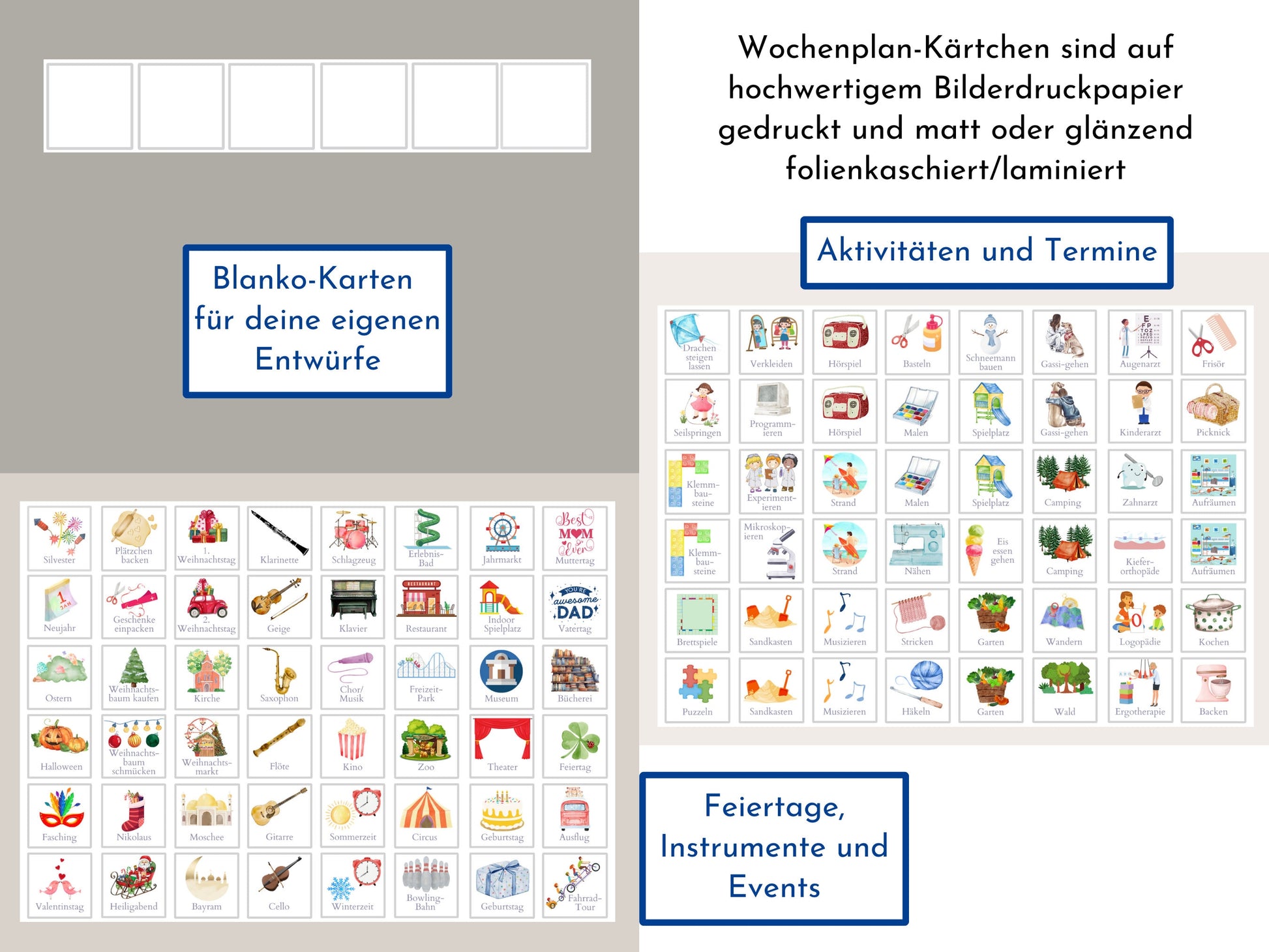 Magnetboard Wochenplan "Autos und Laster" personalisiert für Kinder, 246 Routine Karten, Neodym-Magnete, Routineplan Familie Nordstern