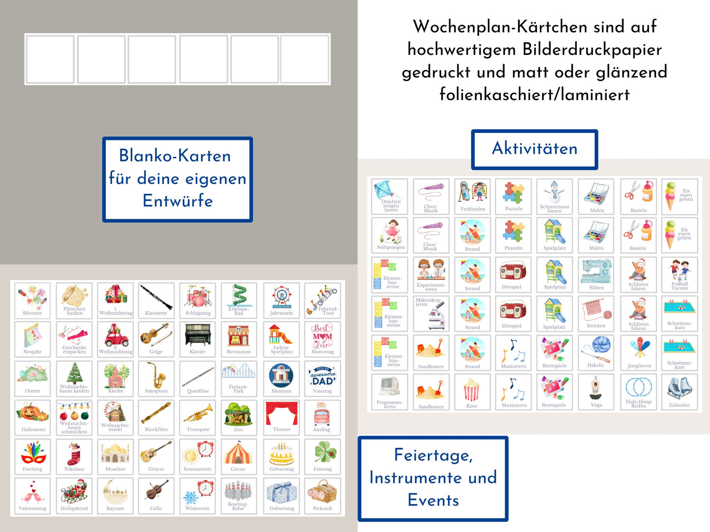 Personalisierter Wochenplaner "Boho" mit 246 Routine Karten für Kinder, laminiert, magnetisch, Montessori Routineplan von Familie Nordstern