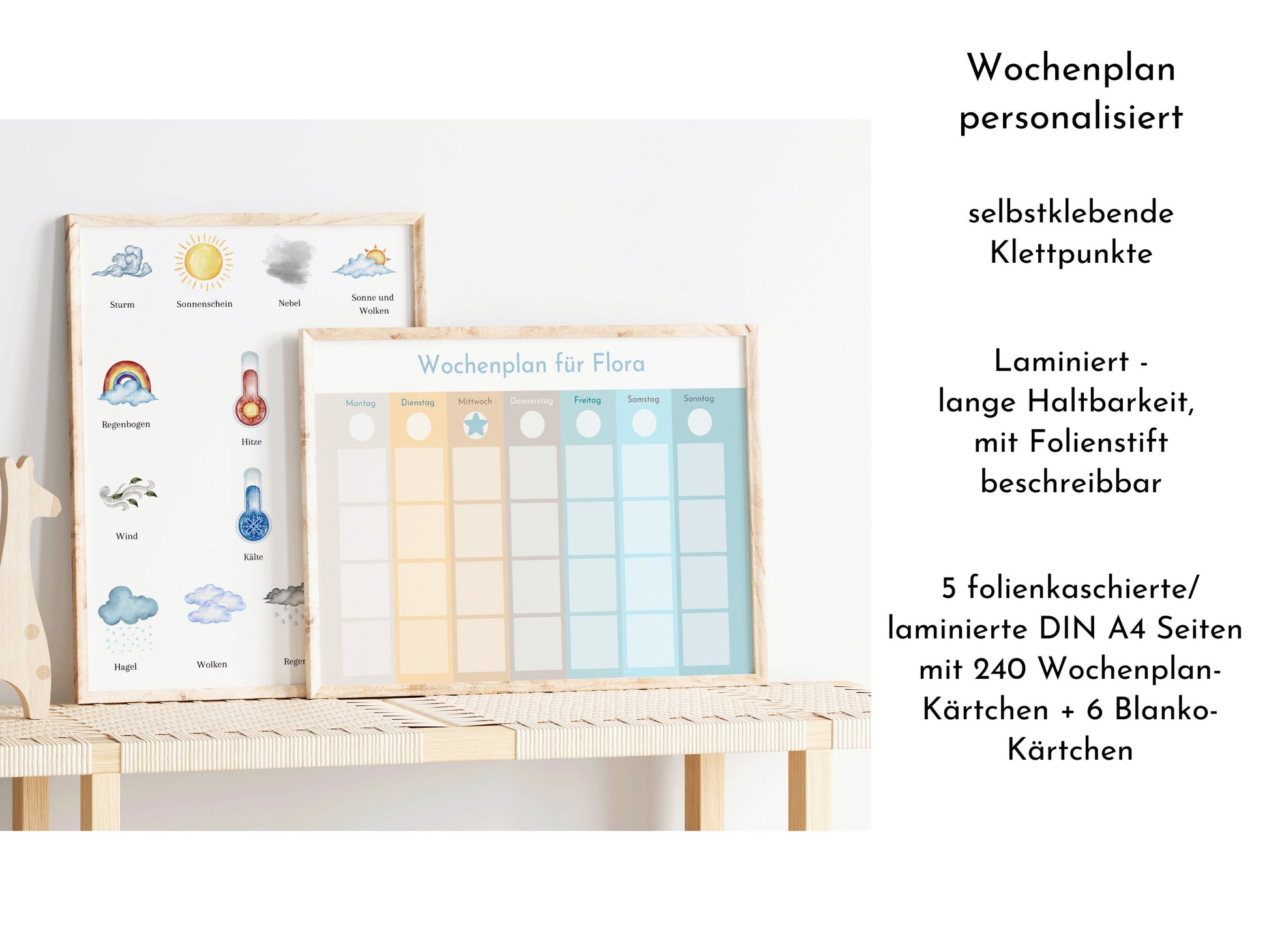 Personalisierter Wochenplan "Beach" für Kinder und Teenager, 246 Routine Karten, magnetisch, Montessori Routineplan von Familie Nordstern