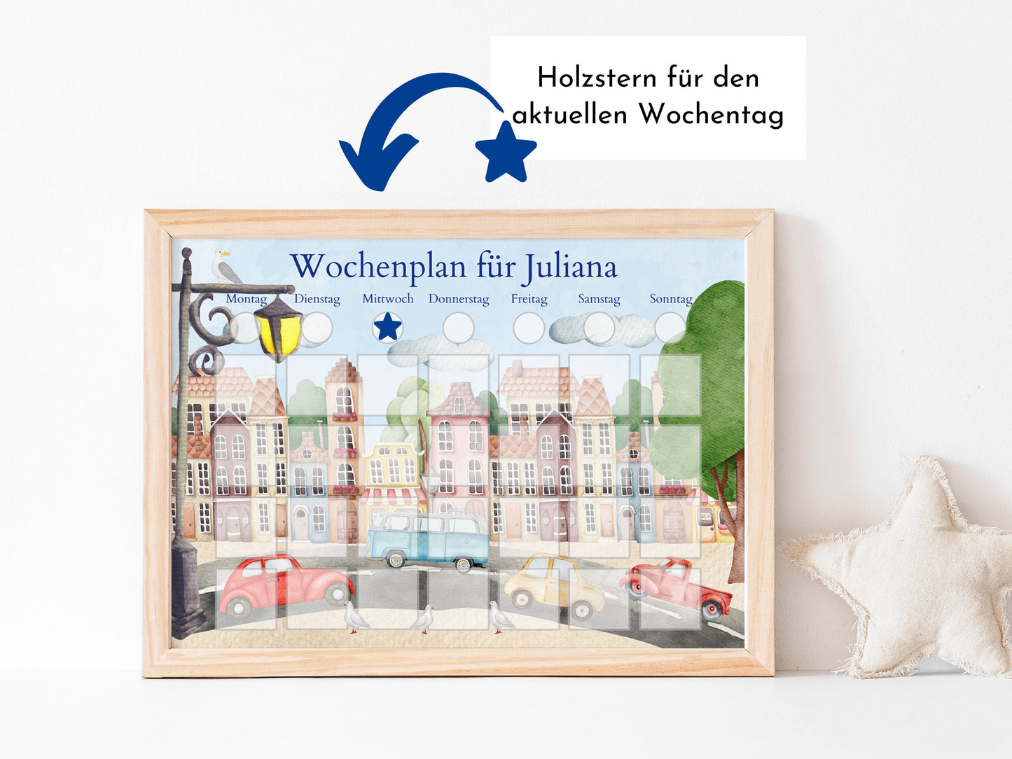 Wochenplan "Stadt" mit Name personalisiert, 246 Routine Karten, laminiert, magnetisch, Montessori Kinder Routineplan von Familie Nordstern