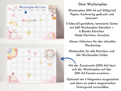 Personalisierter Wochenplan "Ballett" Kinder mit 246 Routine Karten, laminiert, magnetisch, Montessori Planer Kalender von Familie Nordstern