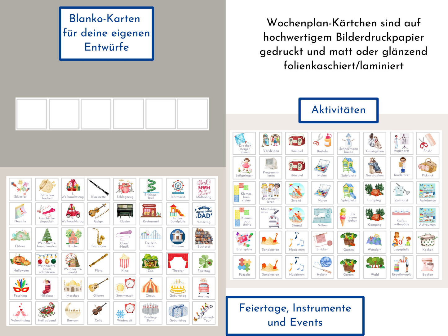 Wochenplan "Wald und Wiese" mit Name personalisiert, 246 Routine Karten, laminiert magnetisch Klett, Routineplan für Kinder und Jugendliche