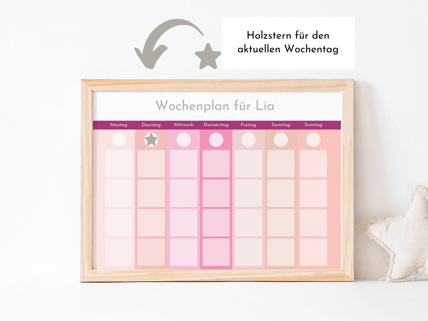 Personalisierter Magnet Wochenplan "Pastell Beeren" für Kinder und Teenager, 246 Routine Karten, Tagesplan mit 40-80 Magneten, Routineplan