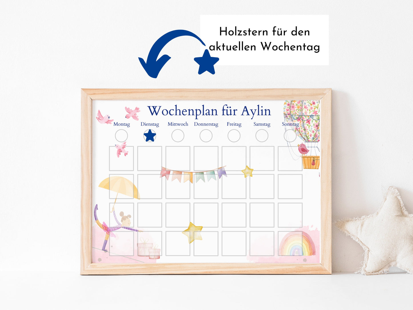 Personalisierter Wochenplan "Ballett" für Kinder mit 246 Routine Karten, laminiert, magnetisch, Montessori Routineplan von Familie Nordstern