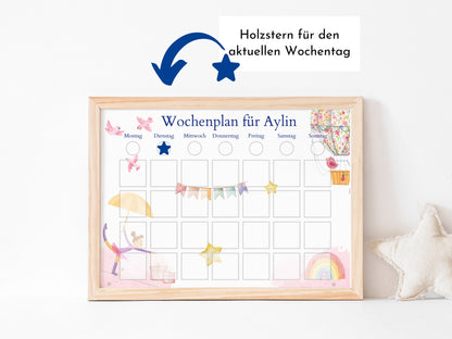 Personalisierter Wochenplan "Ballett" für Kinder mit 246 Routine Karten, laminiert, magnetisch, Montessori Routineplan von Familie Nordstern