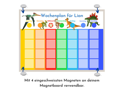 Personalisierter Wochenplan "Montessori-Dinos", 246 Routine Karten, laminiert magnetisch Klett, Routineplan für Kinder von Familie Nordstern