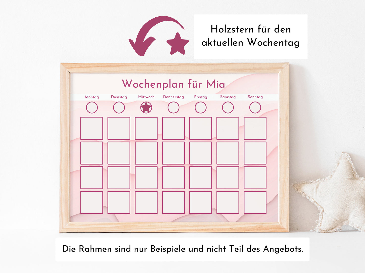 Wochenplan "Turmalin" mit Name personalisiert, 246 Routine Karten, laminiert magnetisch Klett, Routineplan für Kinder und Jugendliche