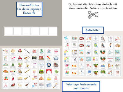 Wochenplan "Himmel und Erde" mit Name personalisiert, 246 Routine Karten, laminiert magnetisch Klett, Routineplan für Kinder und Jugendliche