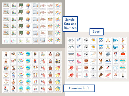 Wochenplan "Seaside" mit Name personalisiert, 246 Routine Karten, laminiert magnetisch, Routineplan für Kinder und Jugendliche