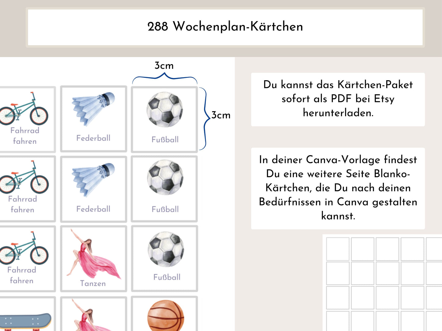 Wochenplan "Dinos" für Kinder, 288 Routine Karten, Canva-Vorlage und PDF Sofort-Download, Routineplan nach Montessori