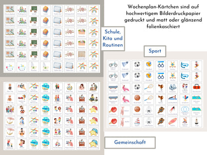 Magnetboard Wochenplan "Schmetterlinge" personalisiert für Kinder, 246 Routine Karten, Magnete, Montessori Routineplan von Familie Nordstern