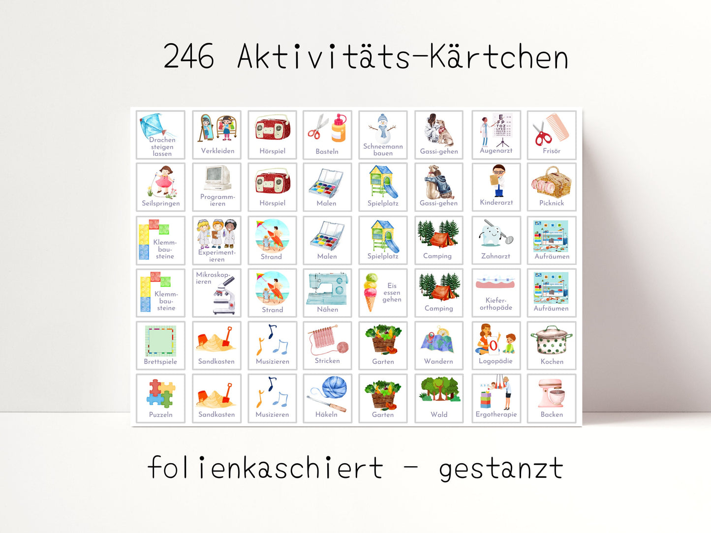 246 Wochenkärtchen, Aktivitätskarten, Wochenplan Kärtchen, Routine Karten nach Montessori, kompatibel mit Wochenplänen von Familie Nordstern