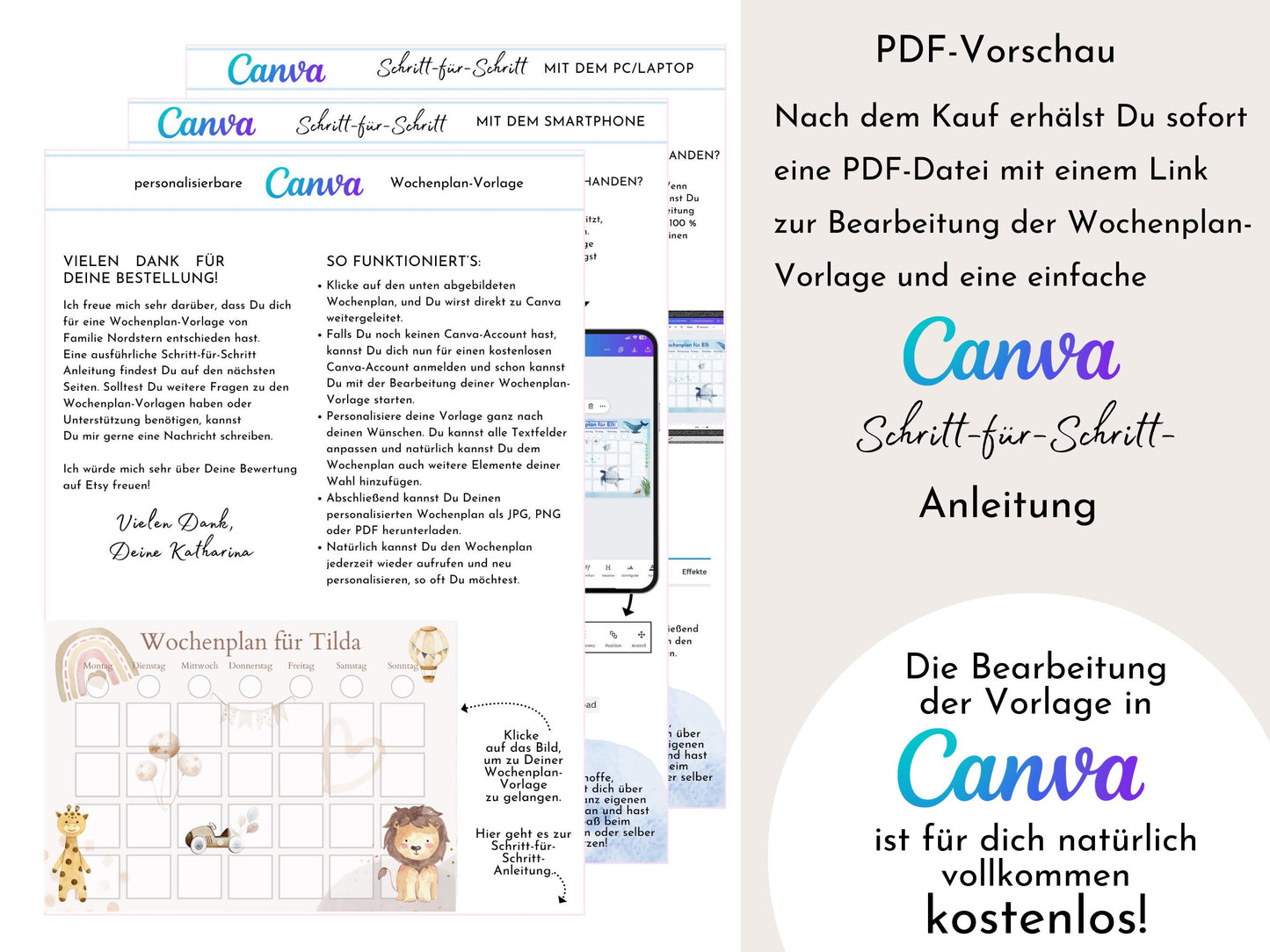 Wochenplan "Boho" für Kinder, 288 Routine Karten, Canva-Vorlage und PDF Sofort-Download, Routineplan nach Montessori von Familie Nordstern