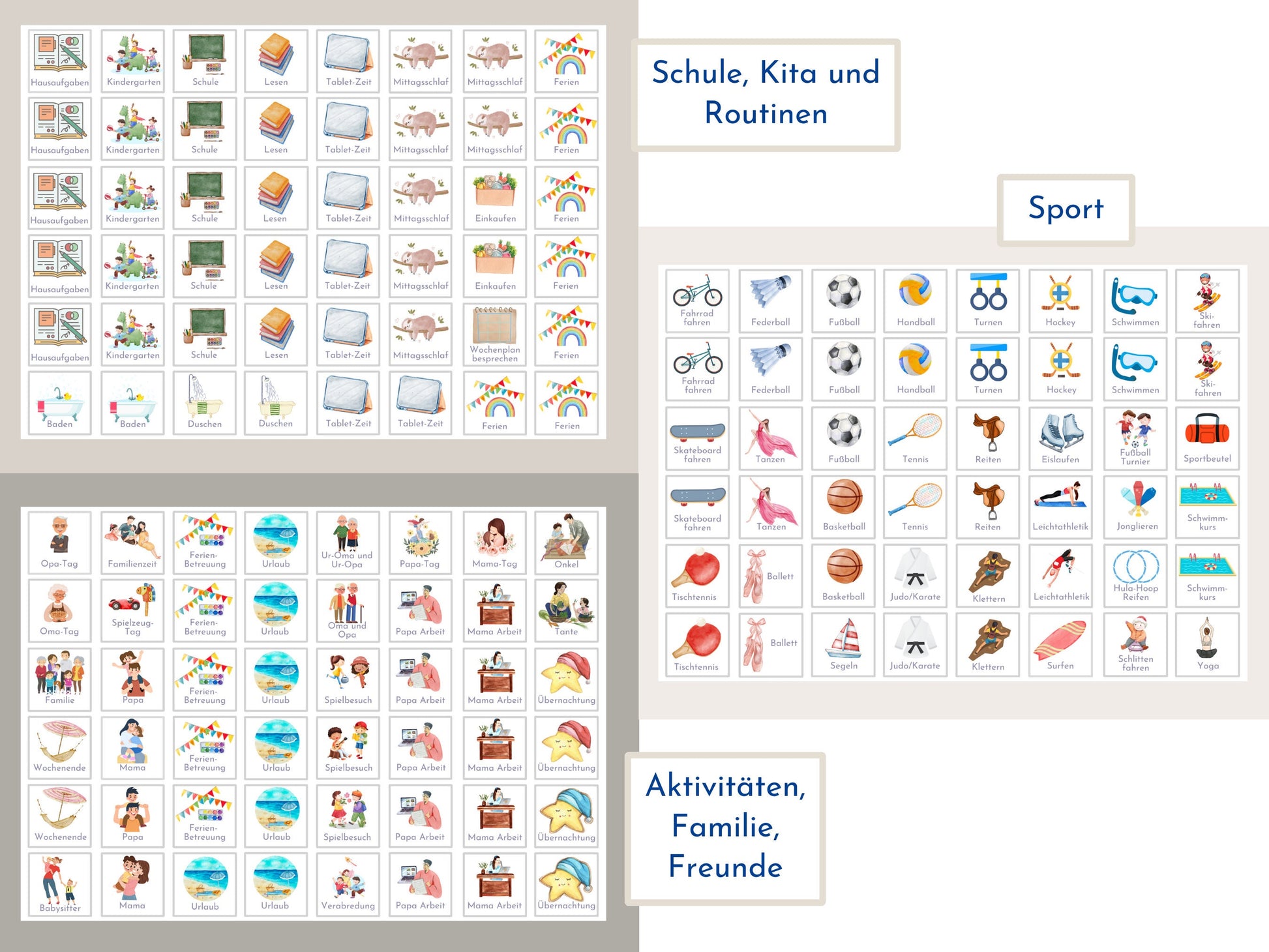 Wochenplan "Bauernhof" für Kinder, 288 Routine Karten, Canva-Vorlage und PDF Sofort-Download, Routineplan nach Montessori