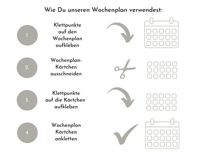 Wochenplan "Fantasie" mit Name personalisiert, 246 Routine Karten, laminiert magnetisch Klett, Routineplan für Kinder und Jugendliche