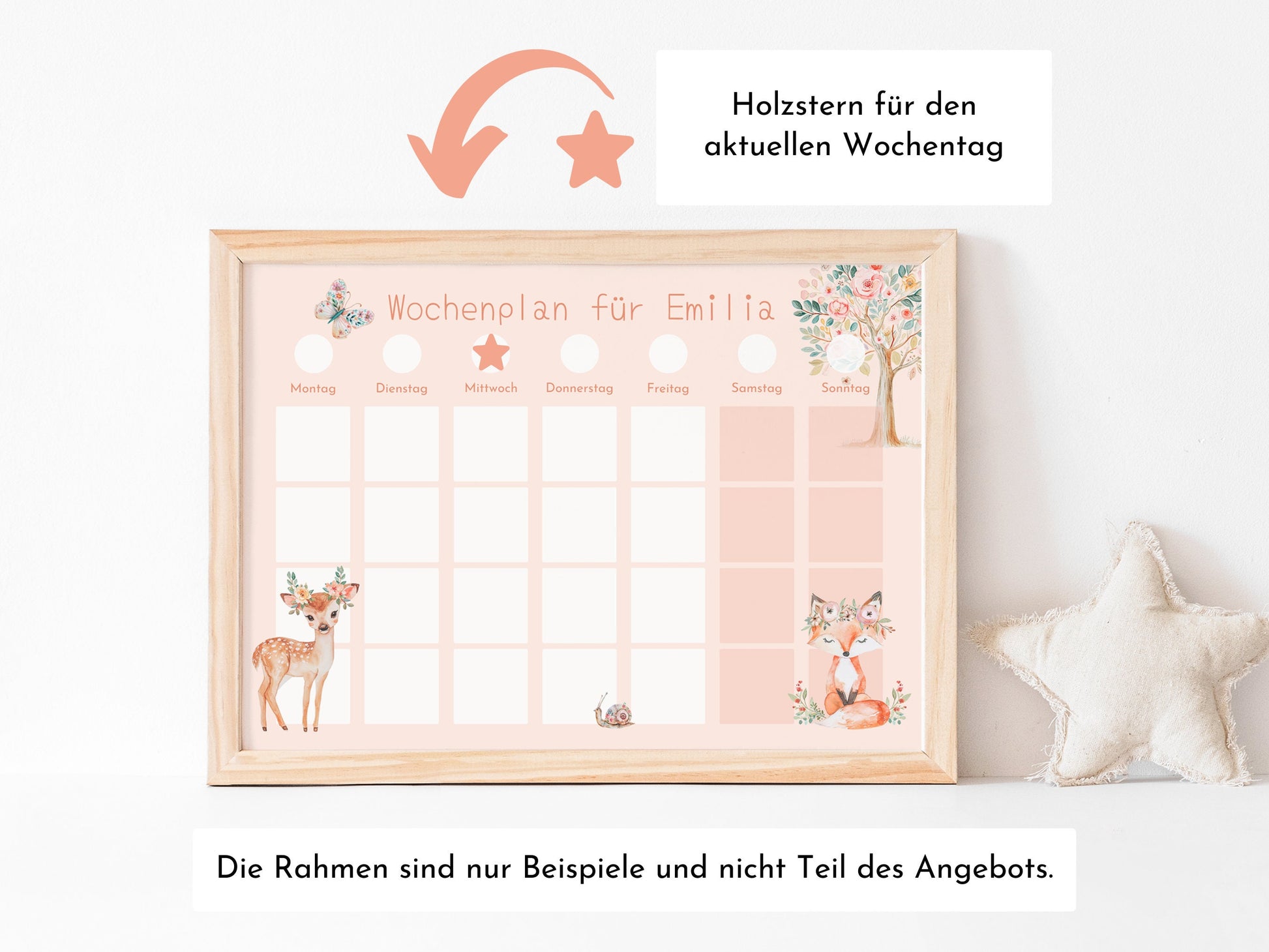 Magnetboard Wochenplan "Fantasie" personalisiert für Kinder und Teenager, 246 Routine Karten, Neodym-Magnete, Montessori Routineplan