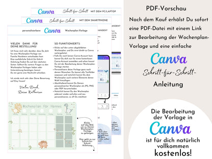 Wochenplan "Dinos" für Kinder, 288 Routine Karten, Canva-Vorlage und PDF Sofort-Download, Routineplan nach Montessori