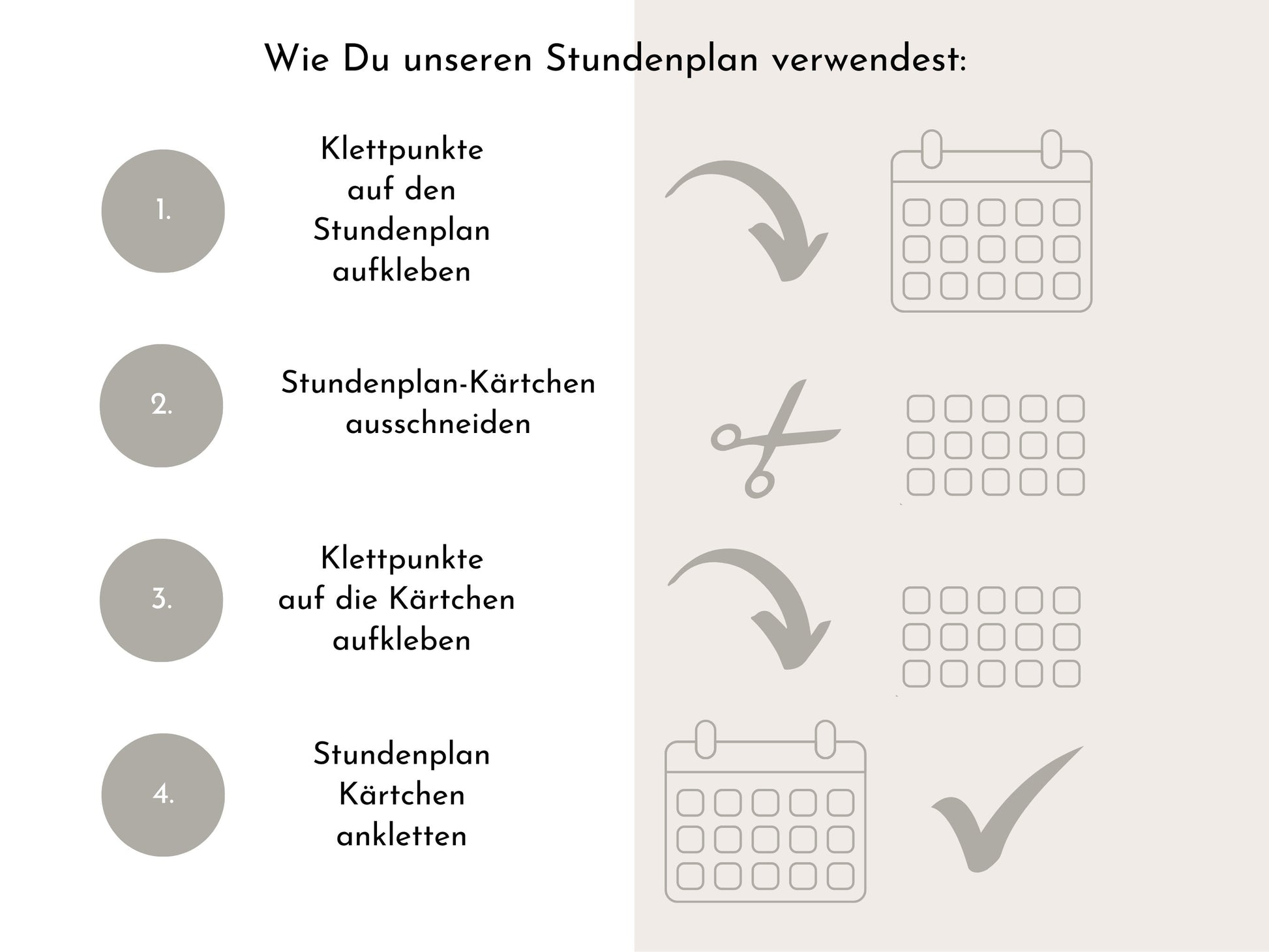 Stundenplan mit 70 Schulfach Kärtchen, personalisiert für die Grundschule, laminiert magnetisch, Geschenk Einschulung "Bunte Kreise"