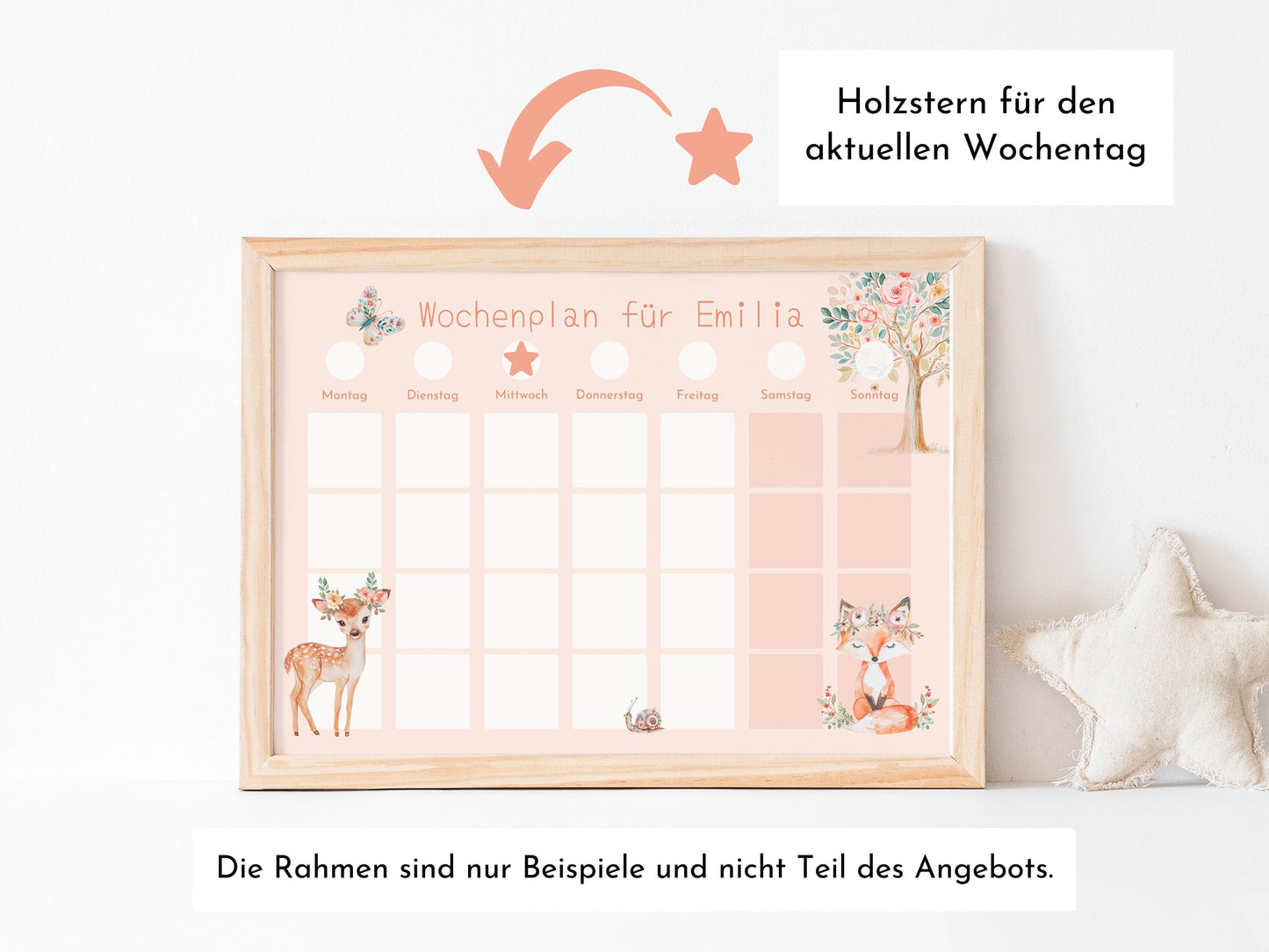 Wochenplan "Fantasie" mit Name personalisiert, 246 Routine Karten, laminiert magnetisch Klett, Routineplan für Kinder und Jugendliche