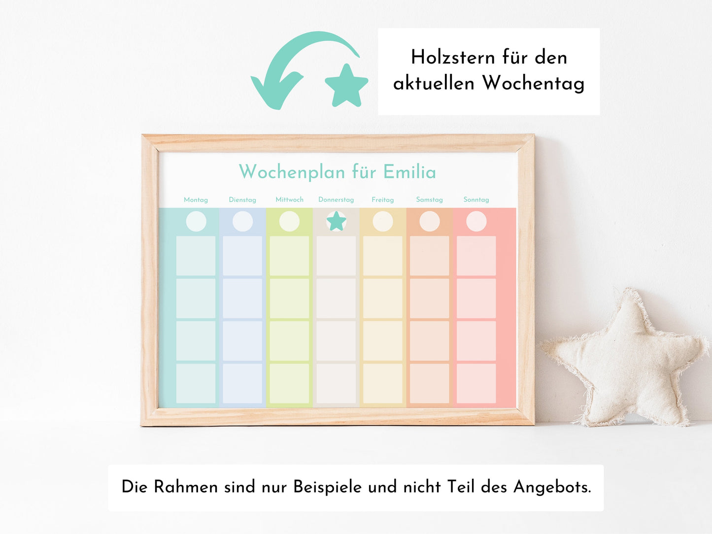 Montessori Wochenplan "Gelato", Kinder und Teenager, mit Name personalisiert, 246 Routine Karten, laminiert, magnetisch, Klett, Routineplan