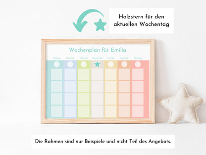 Montessori Wochenplan "Gelato", Kinder und Teenager, mit Name personalisiert, 246 Routine Karten, laminiert, magnetisch, Klett, Routineplan