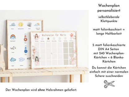 Kinder Wochenplan "Feen" mit Name personalisiert, 246 Routine Karten, laminiert magnetisch, Montessori Routineplan von Familie Nordstern